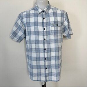 Columbia Short Sleeve Button Down Shirt Linen Cotton Blend Casual One  Pocket M